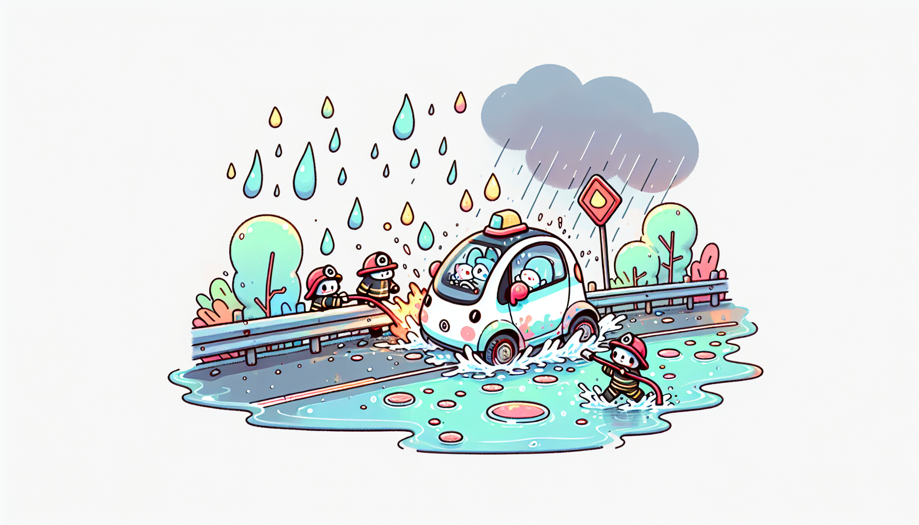 천안서 전기차 화재…빗길 미끄러진 뒤 가드레일 들이받아