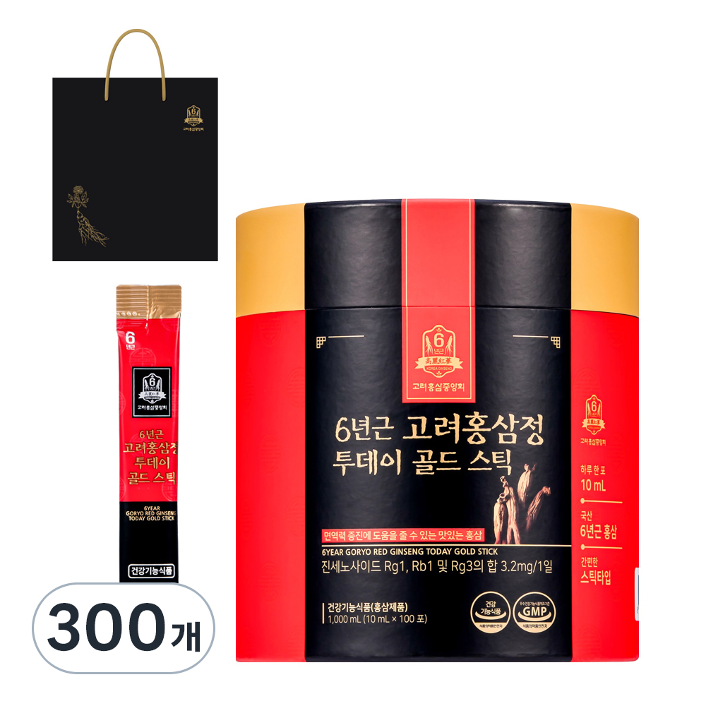 6년근 홍삼정 골드 스틱 300개, 하루 400원대 진짜일까?