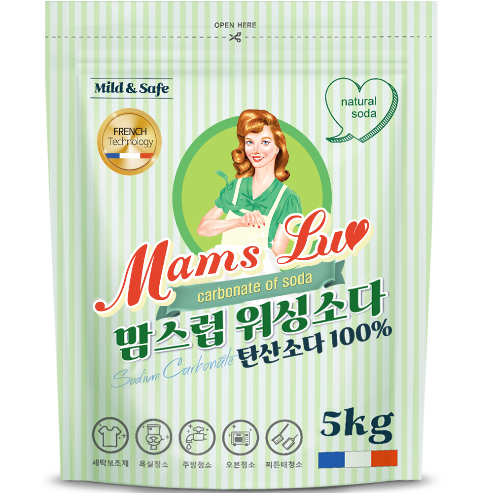세탁 고민 끝! 맘스럽 워싱소다 탄산소다 100% 탈취인증