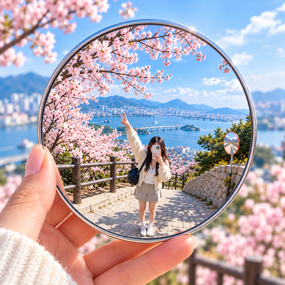 휴대용 볼록 거울 9.5cm, 셀카 고민 끝!